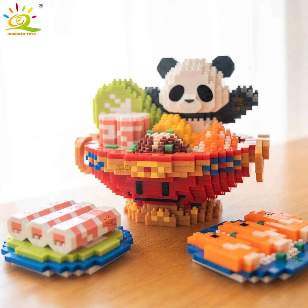 HUIQIBAO 2236PCS Mini Hot Pot Panda Micro Building Blocks 3D Model Animals Bricks DIY City Construction Toys for Children Kids Z260306