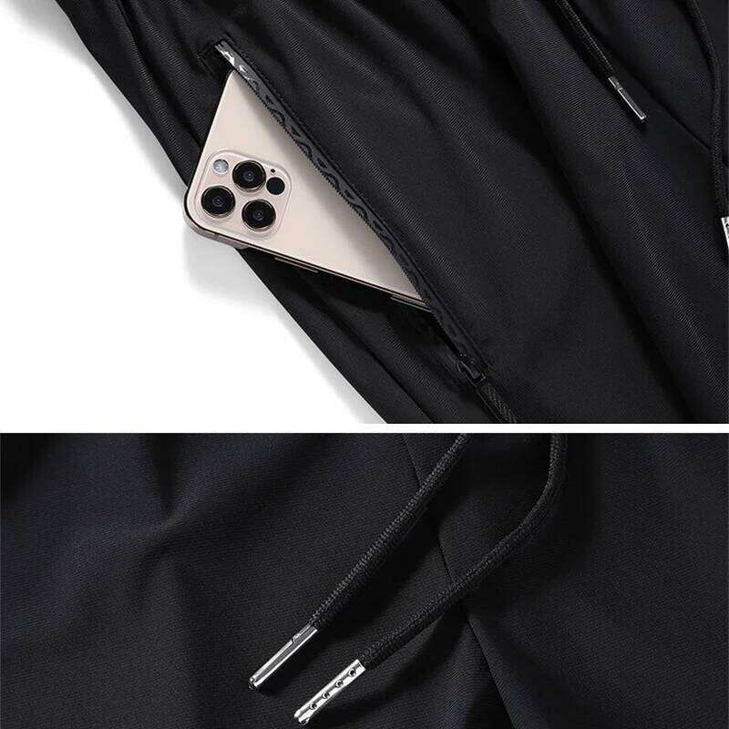 Quality Ice Silk For Men's Summer Slim New Loose High Elasticity Quick Drying Outdoor Running Casual Pants