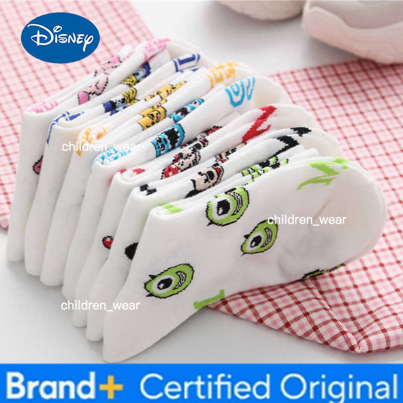 Disney 7 Pairs/Pack Cartoon Women Socks Mickey Mouse Donald Duck Mickey Minnie Cute Ankle Socks Girls Kawaii Sock H260306