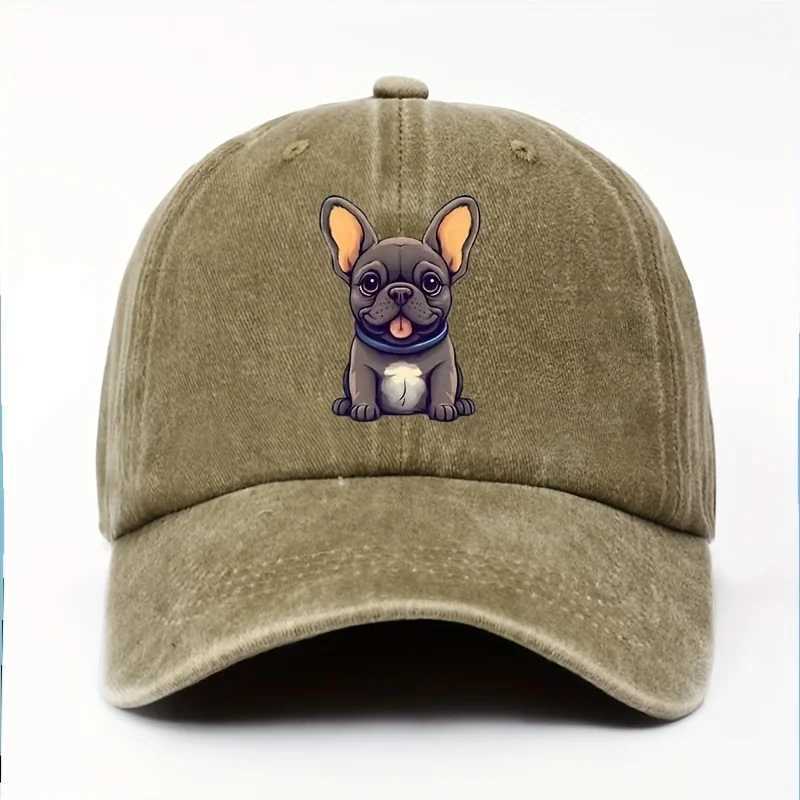 Fantasy dog printed cotton baseball cap adjustable for both men and women duck tongue cap suitable for outdoor sun protection S260306