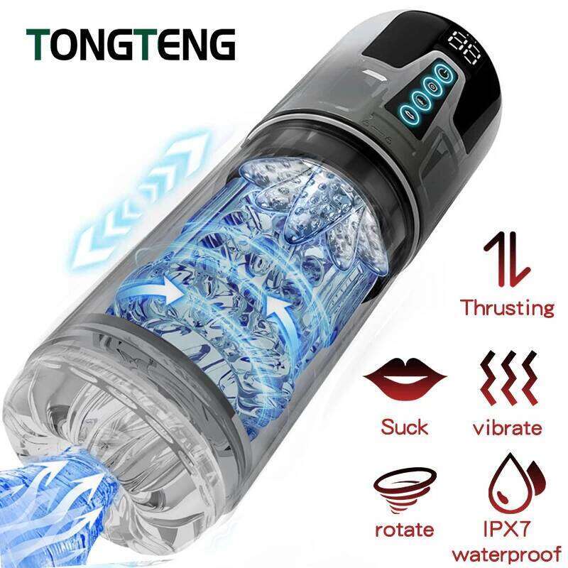 Automatic Male Masturbator Cup Pocket Pussy Stroker with 3 Pump 7 Thrusting Rotating Vibrating Sucking Machines Sex toys Men W260305