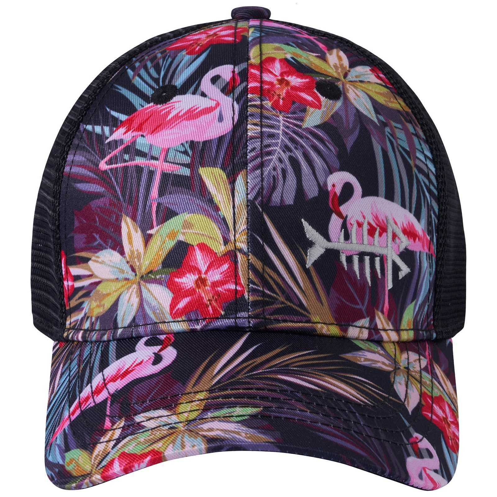 Bassdash Altimate Fishing Golf Hat Mesh Back For Men Women Adjustable Baseball Trucker Peaked Cap Flamingo Camouflage Print S260306
