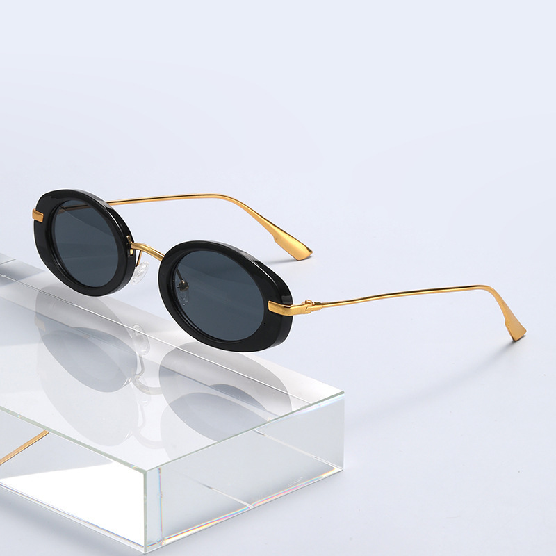 New Fashion Elliptical Frame Outdoor Bicycle Sunglasses Sunglasses European And American Retro Sunglasses High End UV Resistant Designer Sunglasses Wh