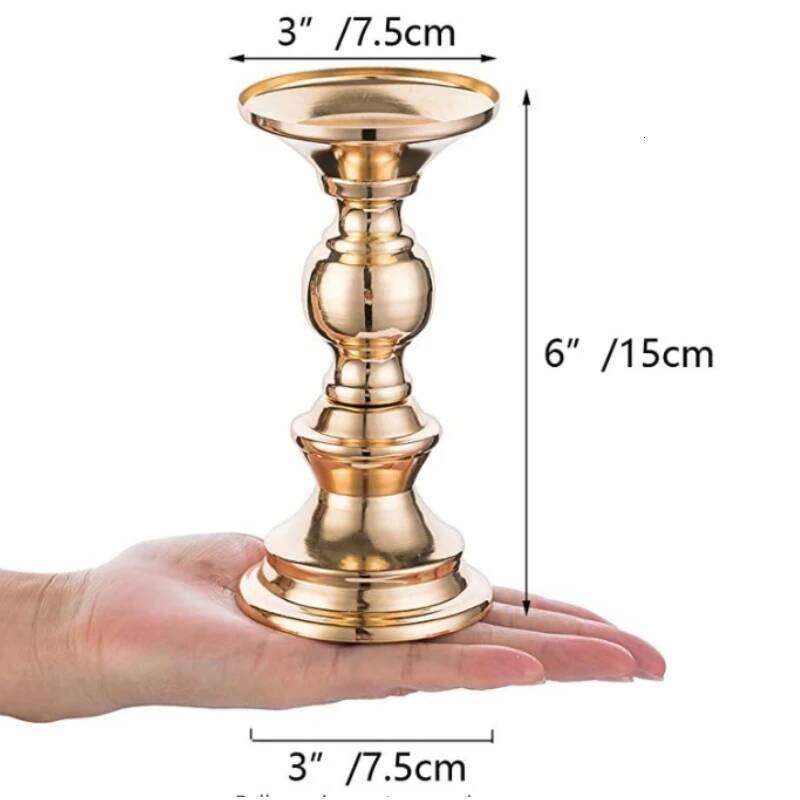 Golden Candle Holders Table Decorations Metal Stand Candlestick For Wedding Birthday Bar Party Living Room Home Decor XJ260305