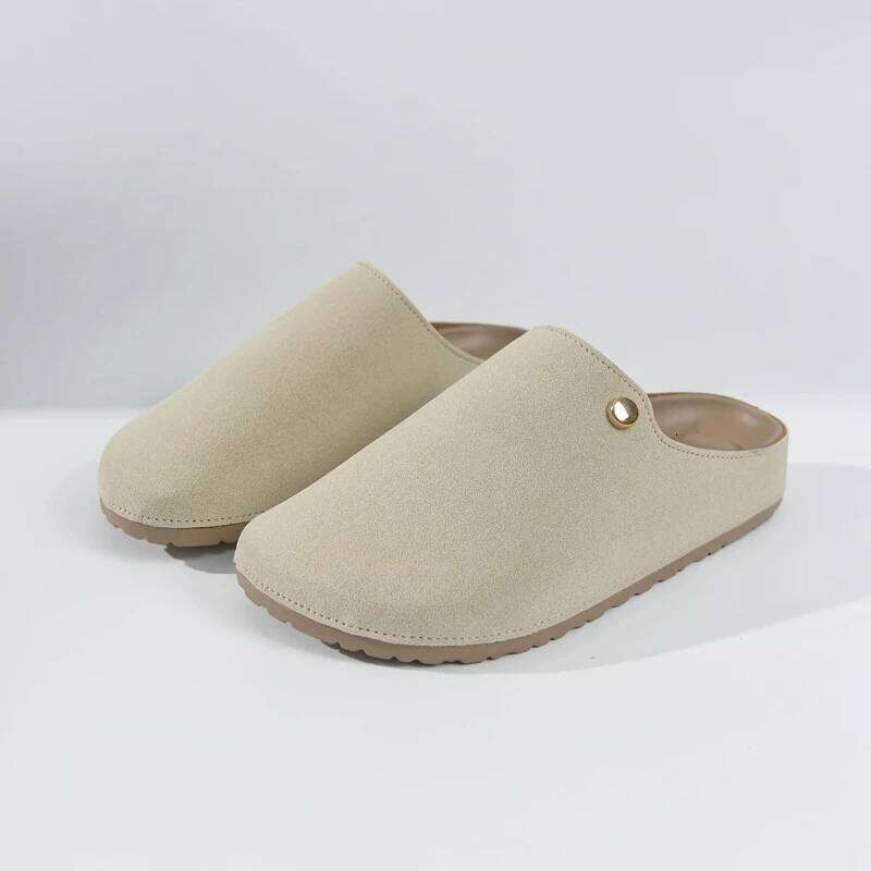 Women Flat Bottom Sports Casual Style Slip-On Sandals Comfortable Versatile Half Slippers Winter Cotton Shoes