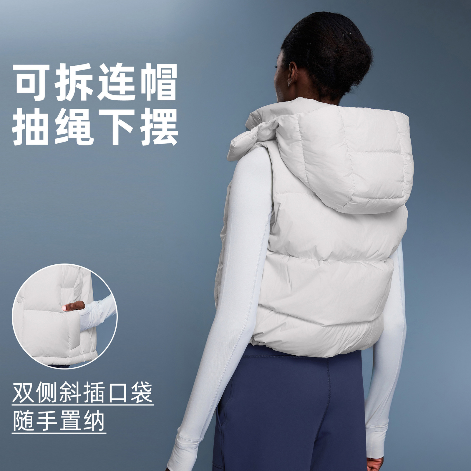 Winter Hooded Down Vest for Women Short Style New National Standard 90 White Duck Down Warm Vest Jacket D25143 211108