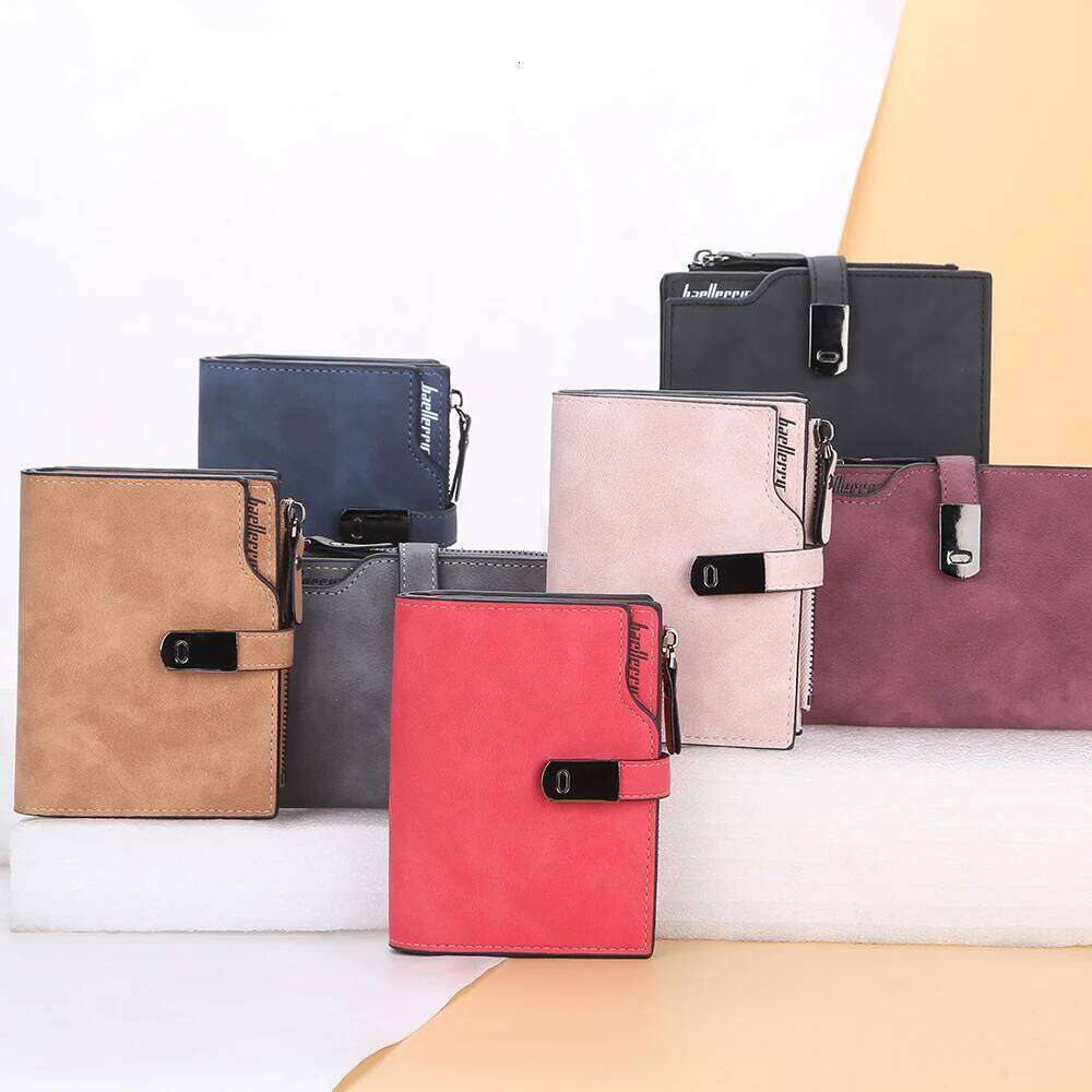 New Fashion Women Wallets Short Magnetic Buckle Top Quality Card Holder Female Purse Zipper For Small Wallet for Girl C260304