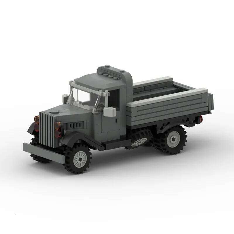 WW2 Military Truck Building Block Transport M8 Light Armored Vehicle MOC Assembly Model Toys For Boys Z260306