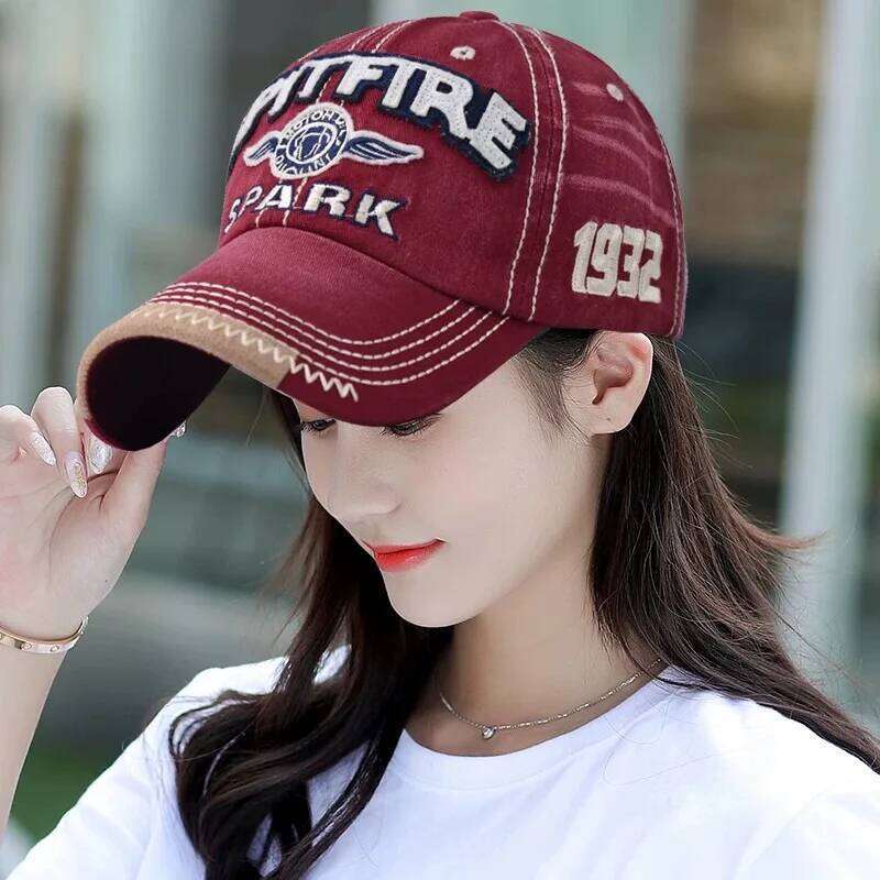 SPARK letter embroidered washed pure cotton baseball cap men women, suitable for outdoor sunshade and sun protection Y260304
