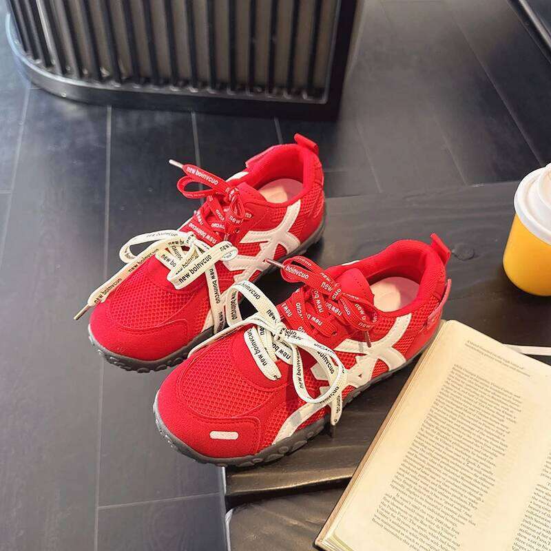 2025 New Dual Lacing Design Color-Block Fashion Casual Shoes - Versatile Outdoor Lightweight Athletic Sneakers