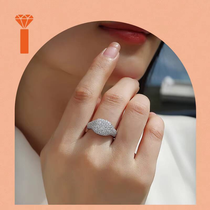 Factory Man Ring Grace Hip Hop Jewelry 925 Silver Rings Halo White D VVS Ice Out Moissanite Diamond Hiphop Custom Rapper Rings