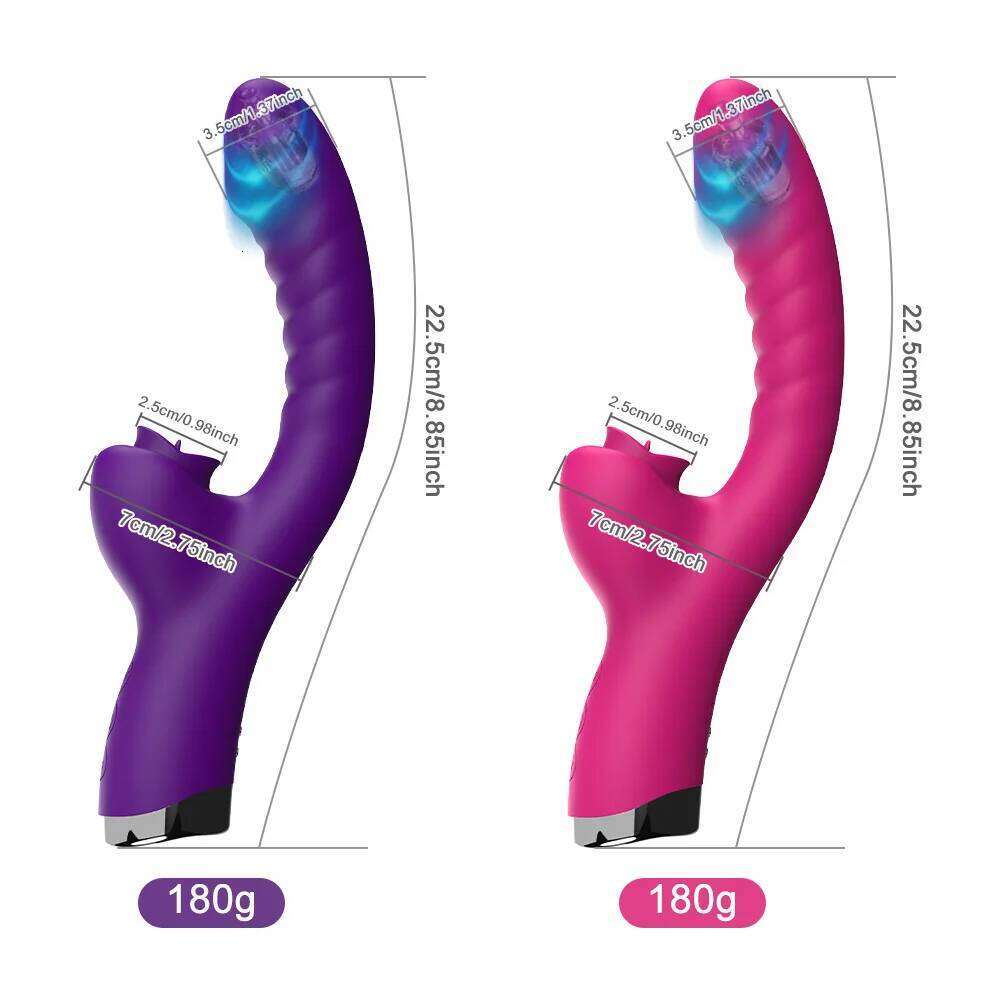Tongue Licking Vibrator 2 In 1 Adult Women Toys Dildos Clitoris Stimulator With 20 Speeds Vibrators Sex Product W260305