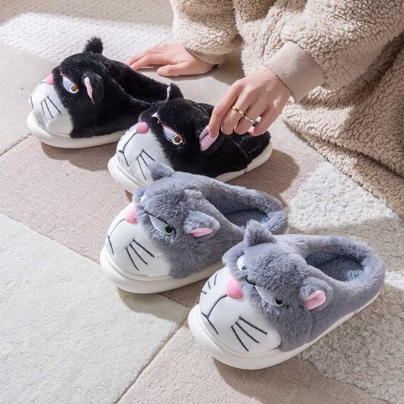 Fluffy Slippers Women House Cute Cartoon Casual Winter Designer Shoes Girls Home Flats Elegant Plush Fashion Footwear Large Size S260305MBSK