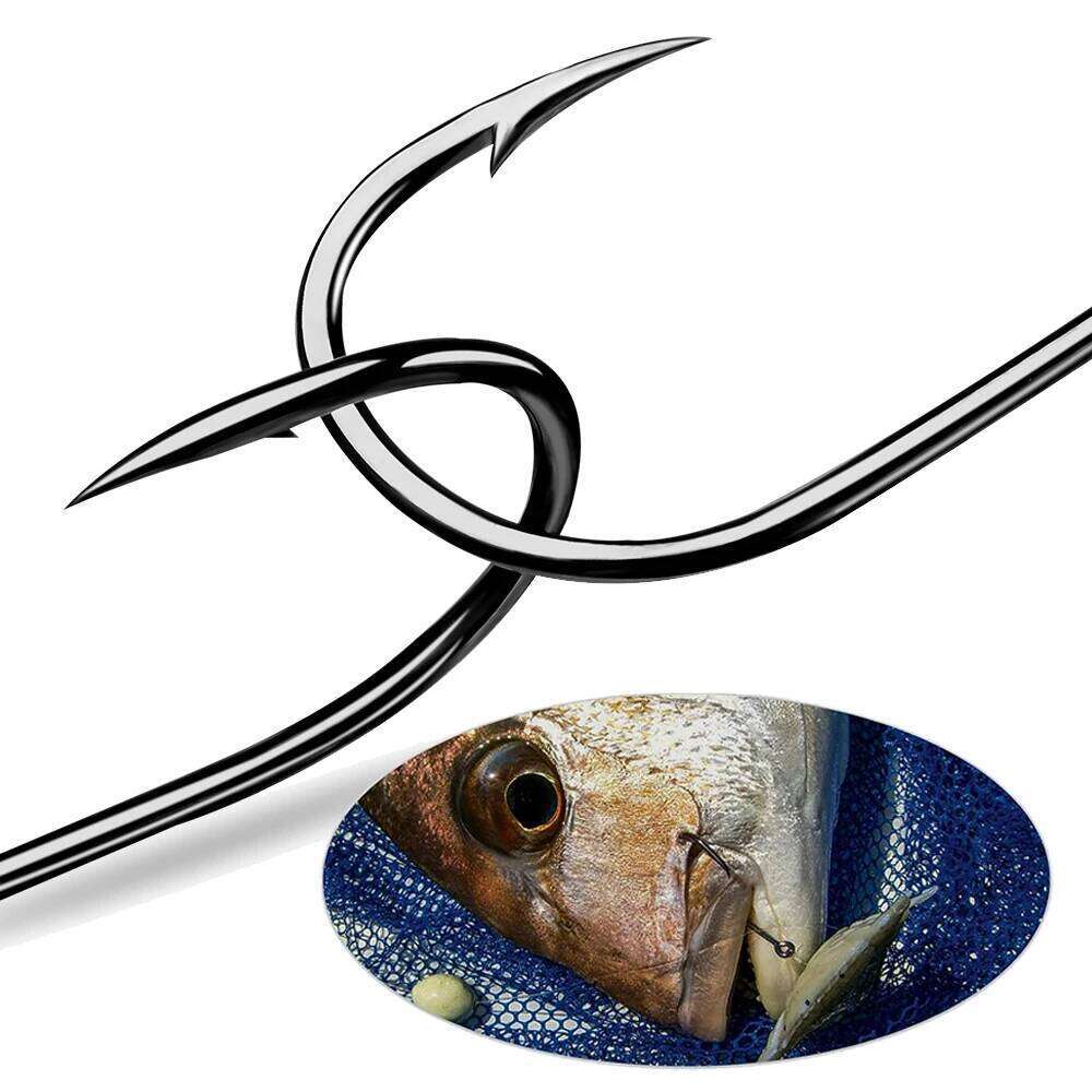 Inline Circle Hook High Carbon Steel Single Hooks Saltwater Closed Eye Fishhook 100pcs 3# 15# Fishing Equipment Y260305