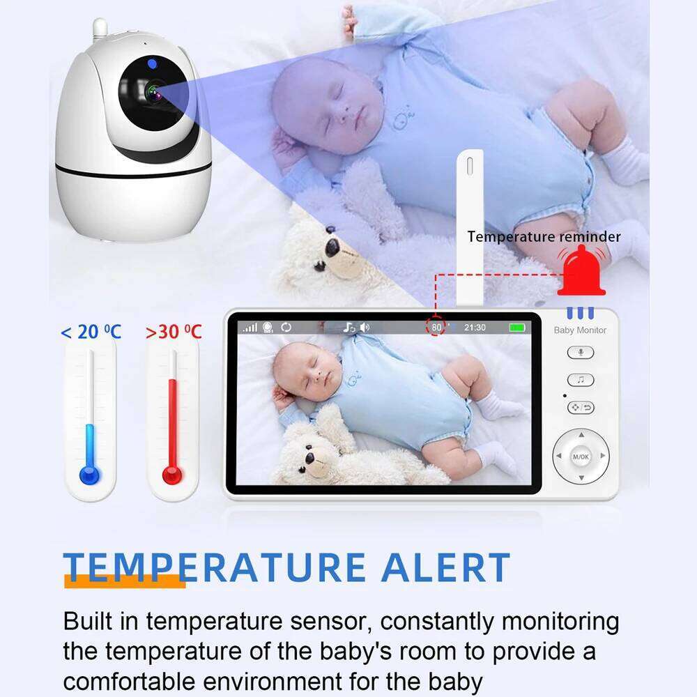 Video with Cam and Audio,5" Display Monitor No WiFi,Remote Pan-Tilt-Zoom Baby Camera, Night Vision,2-Way Talk 26W0306