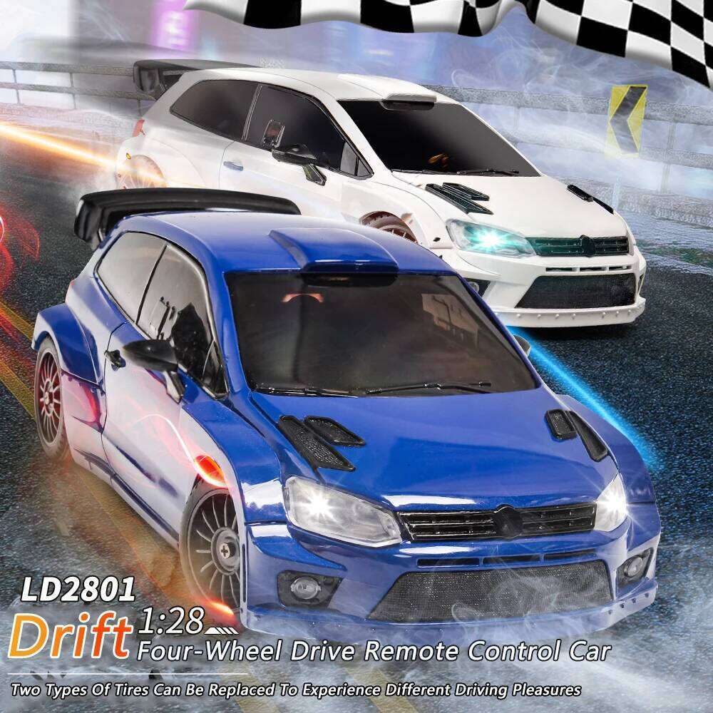 LD2801 RC 1:28 Race 2.4g Radio Drift Remote Control Car 4WD High-Speed Motor Vehicle Model Cars Toy C260305