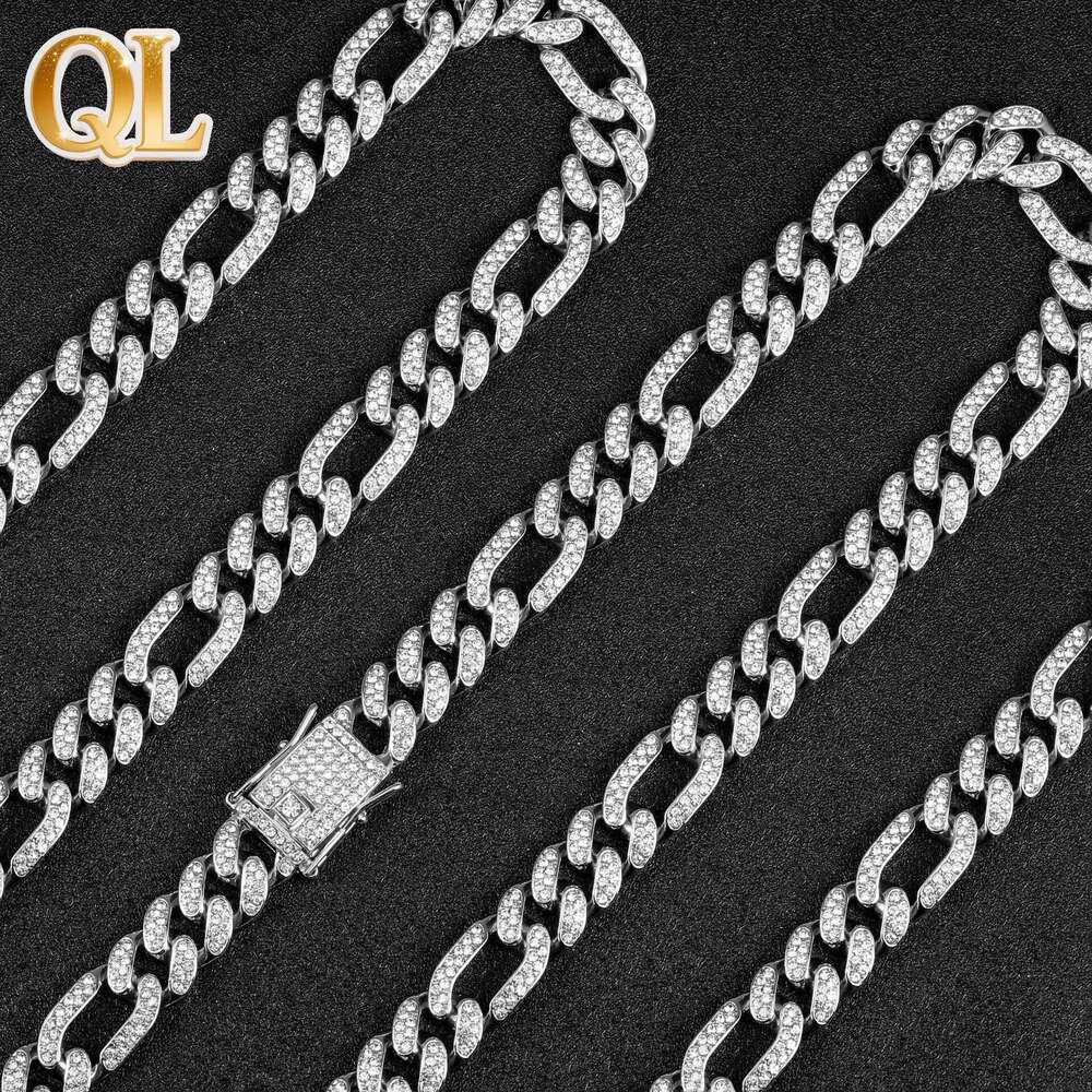 Men's Bracelet 13MM Cuban Light Luxury High-End Cross-Border 3:1 Necklace Full Diamond Thickened High Quality