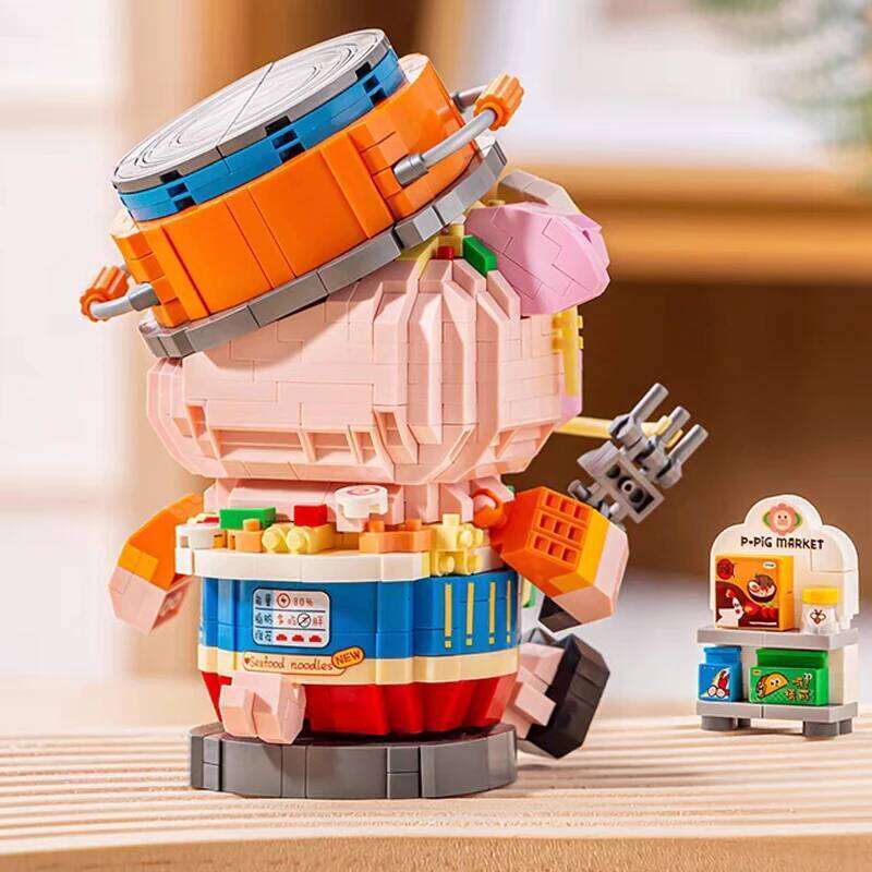 Cute Animal Model Mini Building Blocks DIY Noodles Canned Piglet Strawberry Calf Puzzle Assembly Toy Kids Gift Home Accessories Z260306