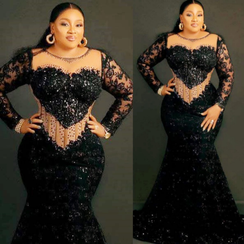 2026 plus size black mermaid mother of bride dresses illusion beaded lace evening party mamas dress vintage 50s birthday wedding guest groom mothers g