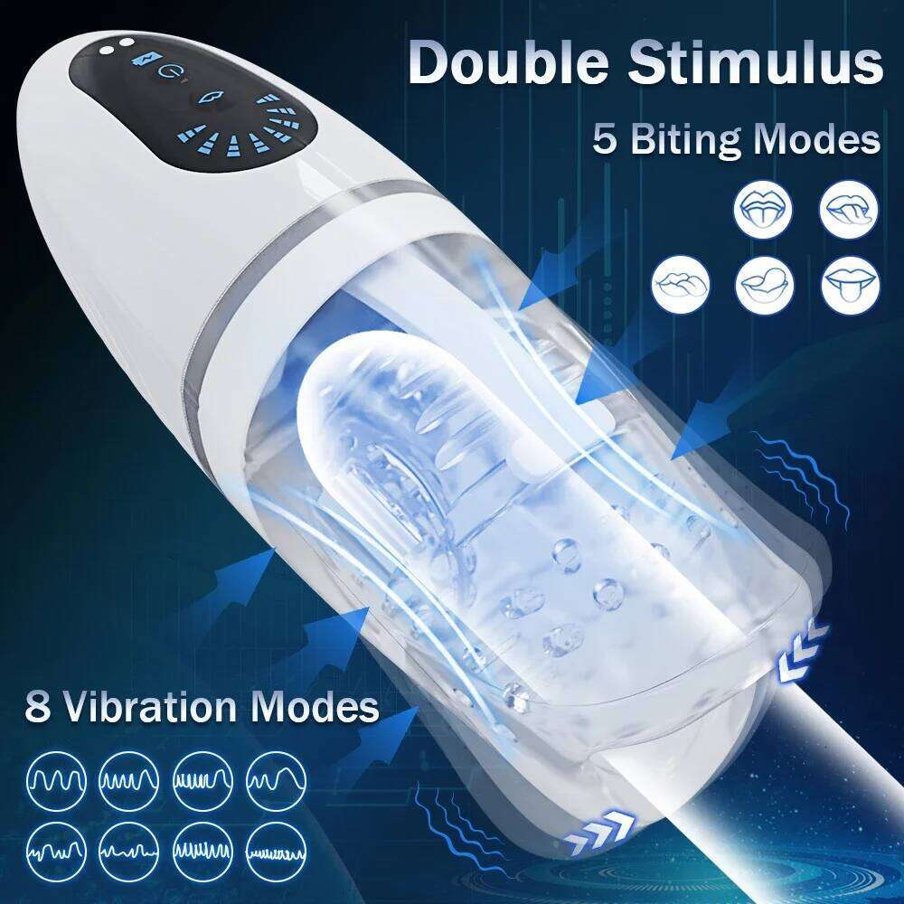 Automatic Sucking Masturbator Cup Blowjob Machine Vagina Pocket Pussy Male Masturbation Vibration Oral Sex Toys for Men W260305