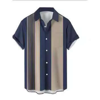 Cross-border foreign trade summer new casual fashion 3D digital print short-sleeve plus size men's shirt