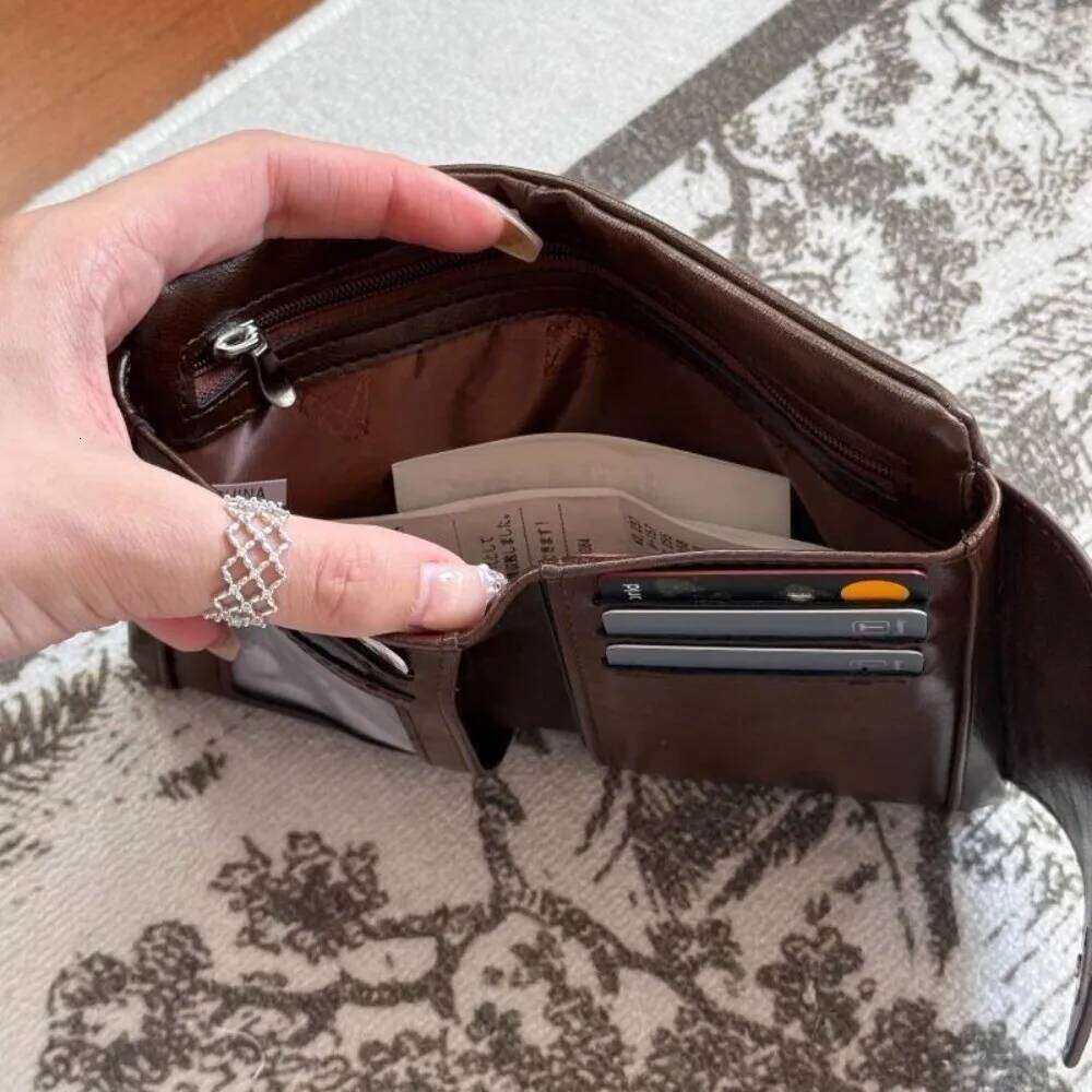 Portable Korean Retro Women Wallets Soft PU Leather Multi-Card Coin Purse Business Case Short Zipper Card Bag Pouch C260304
