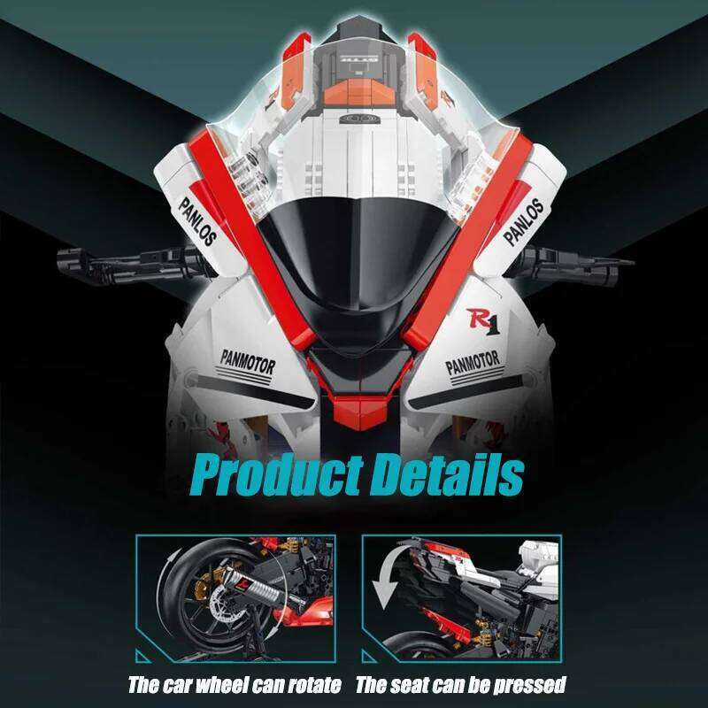 Technical Expert City Racing Car Motorcycle Building Blocks V4S PH4 H2R R1 Motorbike With LED Light Bricks Toys For Kids Gifts Z260306