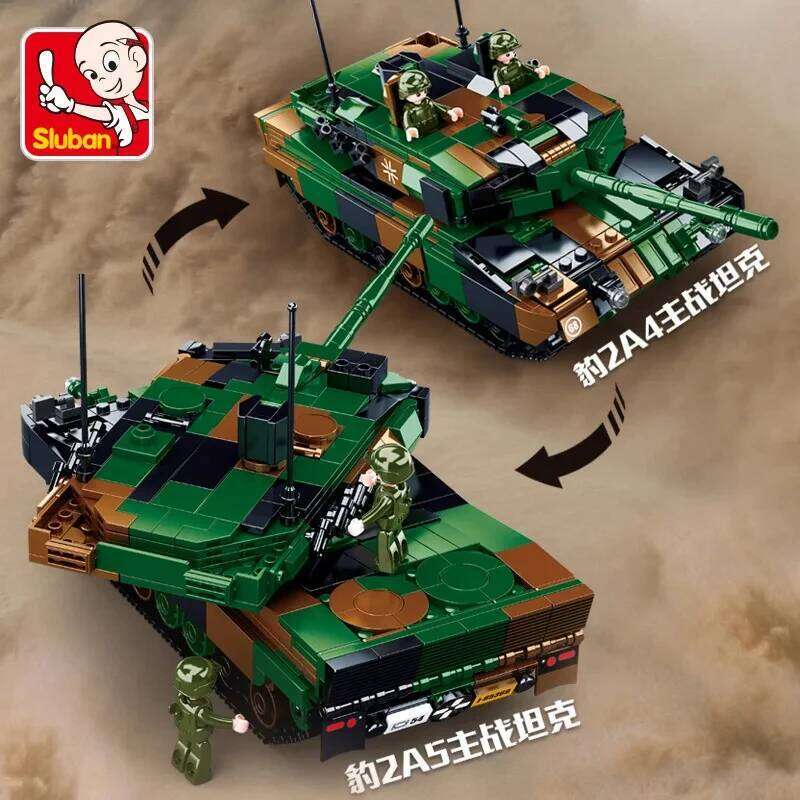 766PCS Leopard 2A5 Main Battle Model Bricks WW2 Tank Army Soilder Building Blocks Set Educational DIY Toys For Children Z260305