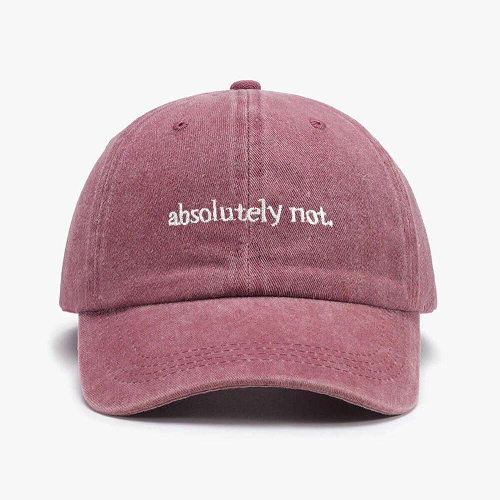 1 "Absolutely Not"embroidery printed baseball cap outdoor fashion accessory hat, adjustable, lightweight, unisex, as a gift Y260304