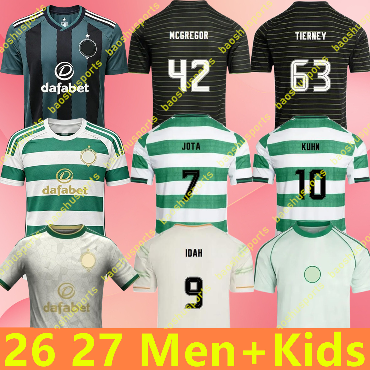 Celts 25 26 27 football jerseys celticfc jersey 2025 2026 2027 Home Away Football Shirts ELYOUNOUSSI CHRISTIE JOTA HAUSER pre match SIMONS IDAH MCGREGOR SCHMEICHEL