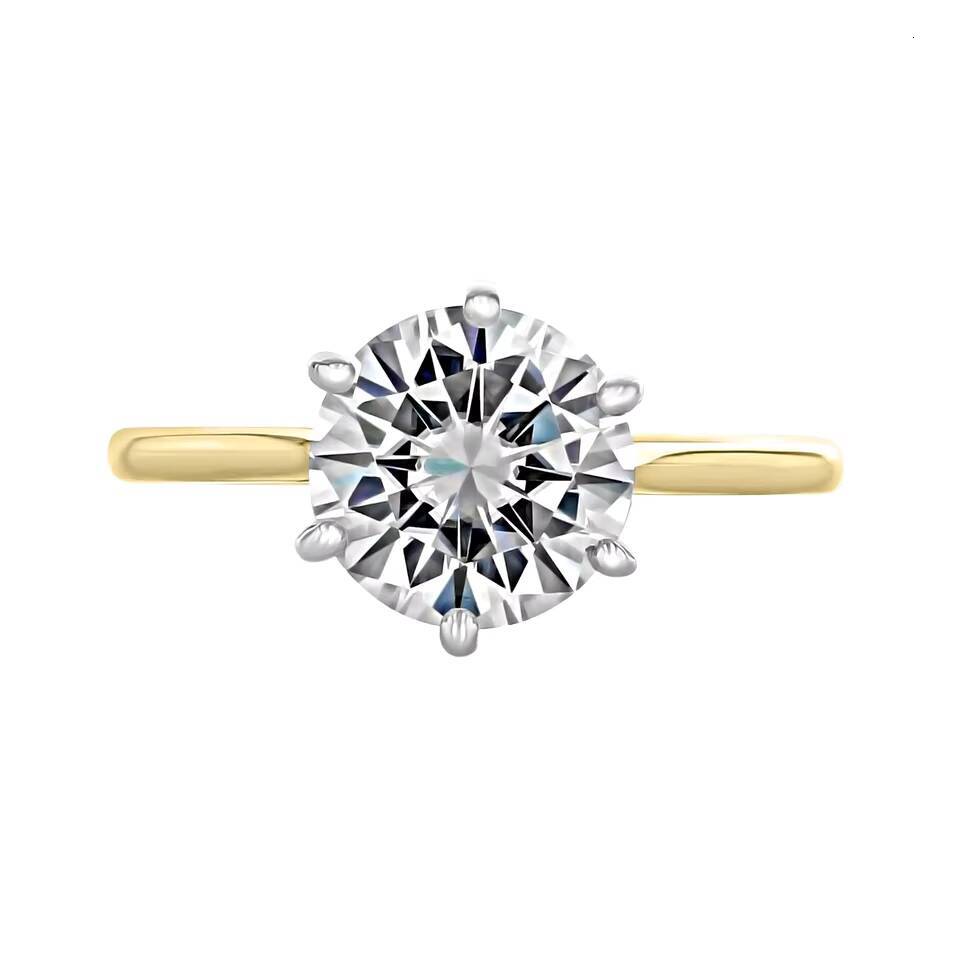 Classic Design 05-2ct HPHT CVD Lab Diamond Engagement Ring 9K 14k 18K White Gold Platinum Jewelry