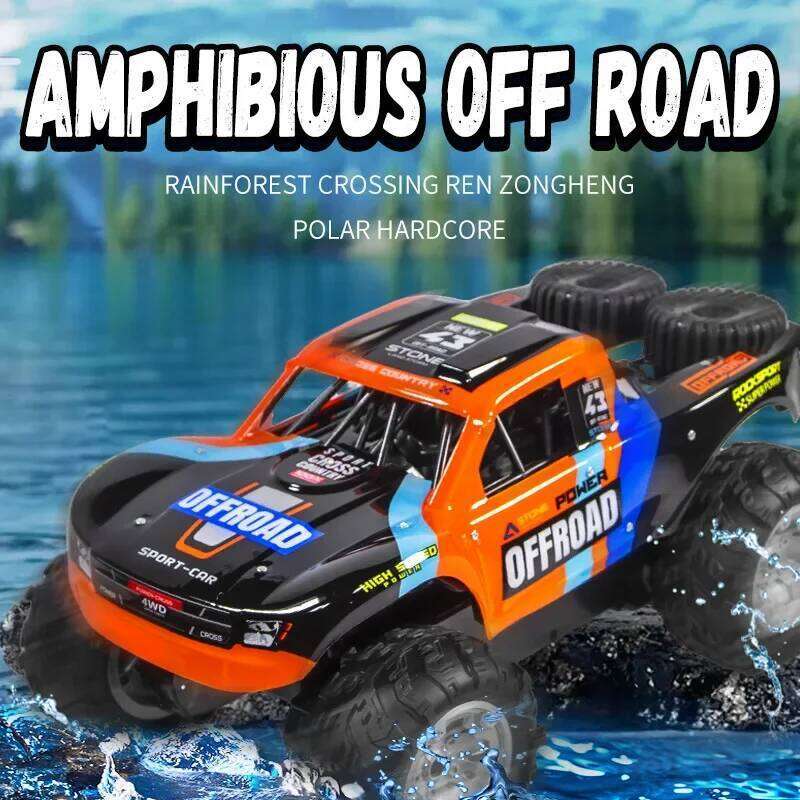 RC Car JJRC Q205 4WD High-Speed Truck 360 Rotation Amphibious Off-Road Vehicle 2.4g Remote Controller Toys for Boys Kids Gifts C260305
