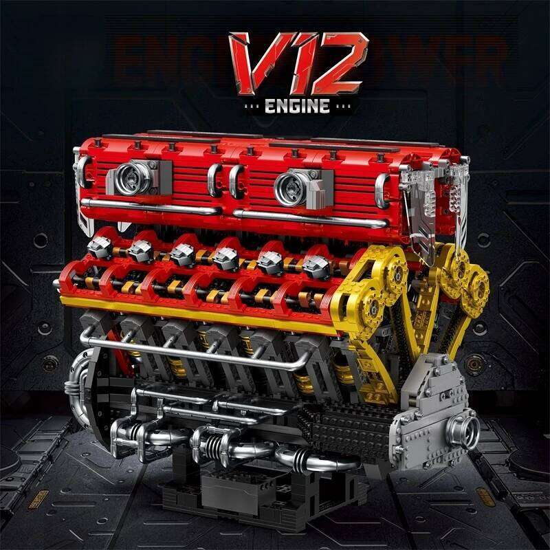 4719pcs Technical V12 Engine 3D Building Blocks Motorized Power Functions MOC Mechanical Model Creative Desktop Display Gift Z260305