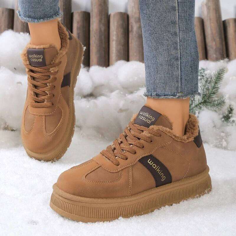 2025 Winter New Thick Bottom Fashion Leisure Warm Cotton Women's Comfortable Outdoor Casual Shoes