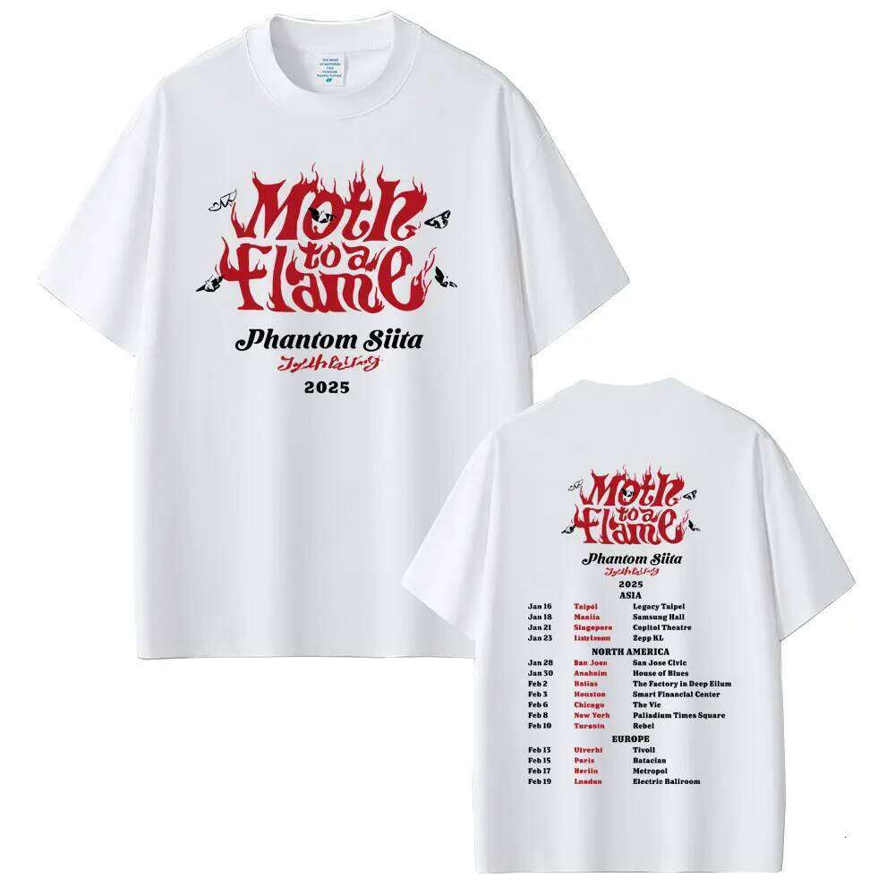 Ado Moth To A Flame Phantom Siita 2025 T-shirt Men Women Fashion Japanese Pop Music Tshirt Unisex Casual Cotton Vintage T Shirt