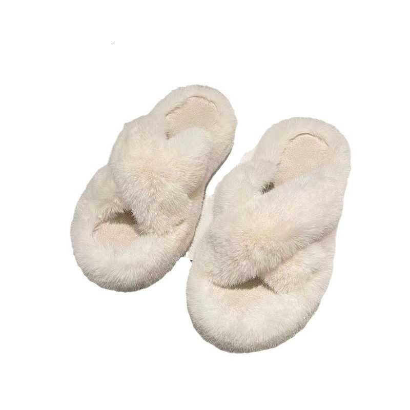 Furry Slippers for Women Outdoor Wear 2025 New Korean Style Ins Trendy Shoes Autumn Winter 2024 Home Cotton Slippers Spring Summer S260305