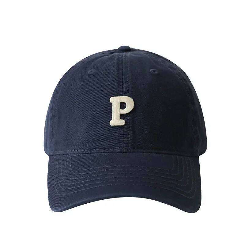 Letter P Embroidered hats Baseball Caps for Men and Woman's Adjustable Casual Cotton Sun Solid Color Visor Hats Y260304