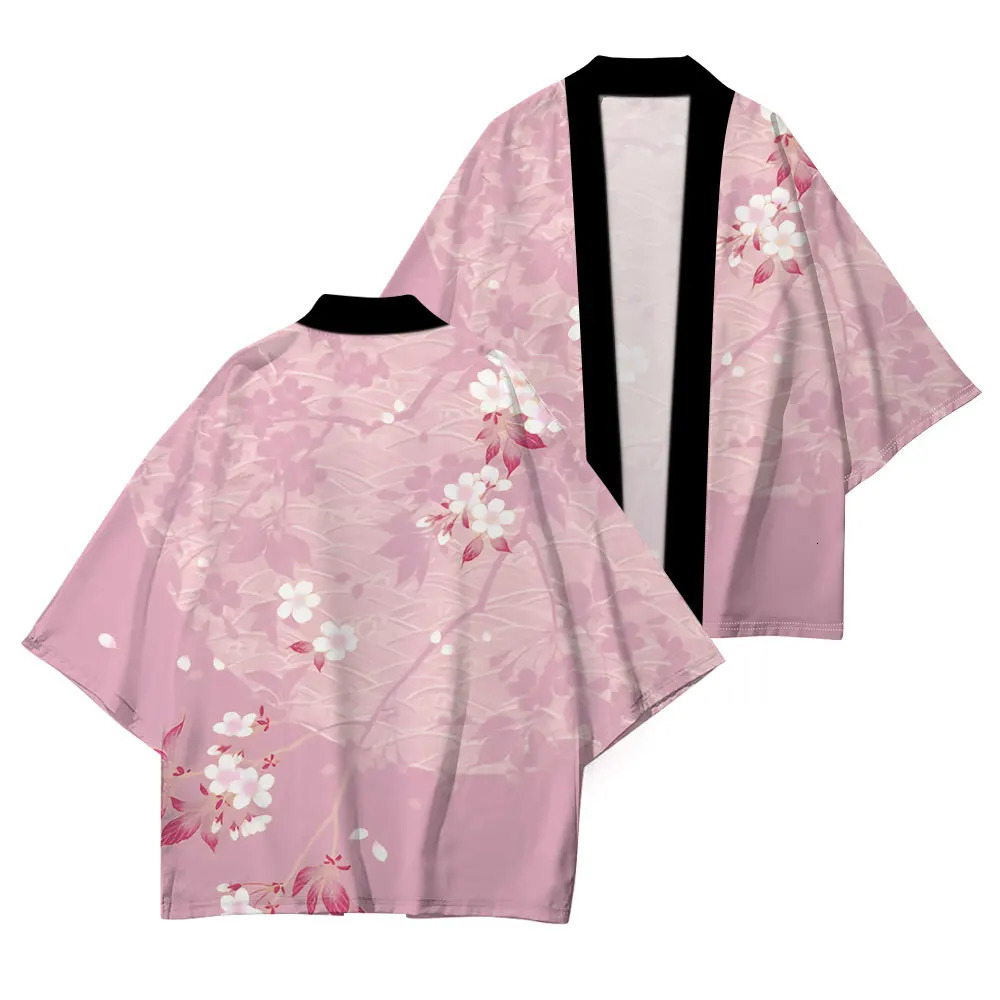 Japanese Traditional Dress Kimono Cherry Blossom Print Casual Comfort High Quality Half Sleeve Summer Fashion 260228