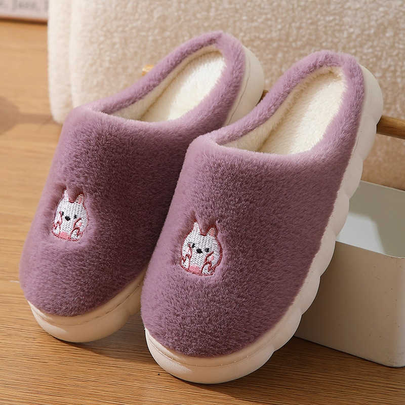 Cotton Slippers Non-Slip Warm Indoor Cotton Slippers Home Autumn Winter Thick Sole Winter Fleece Lined Thick Cotton Slippers S260305