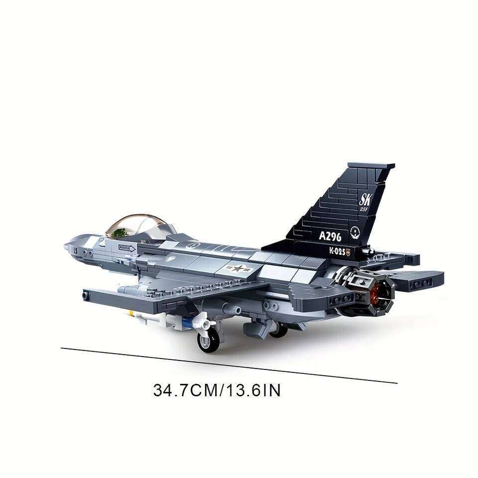 Get Your Own F16 Fighter with 521pcs Military Series Model Building Blocks Kit - Perfect Gift For Christmas Thanksgiving Z260306