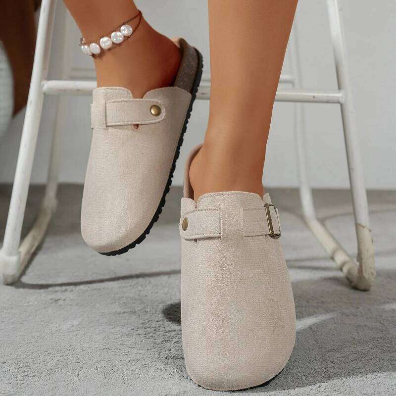 Comfortable 2026 Mules Slippers Retro Suede Sandals Solid Color Women's Shoes Light Fashion Women Slipper