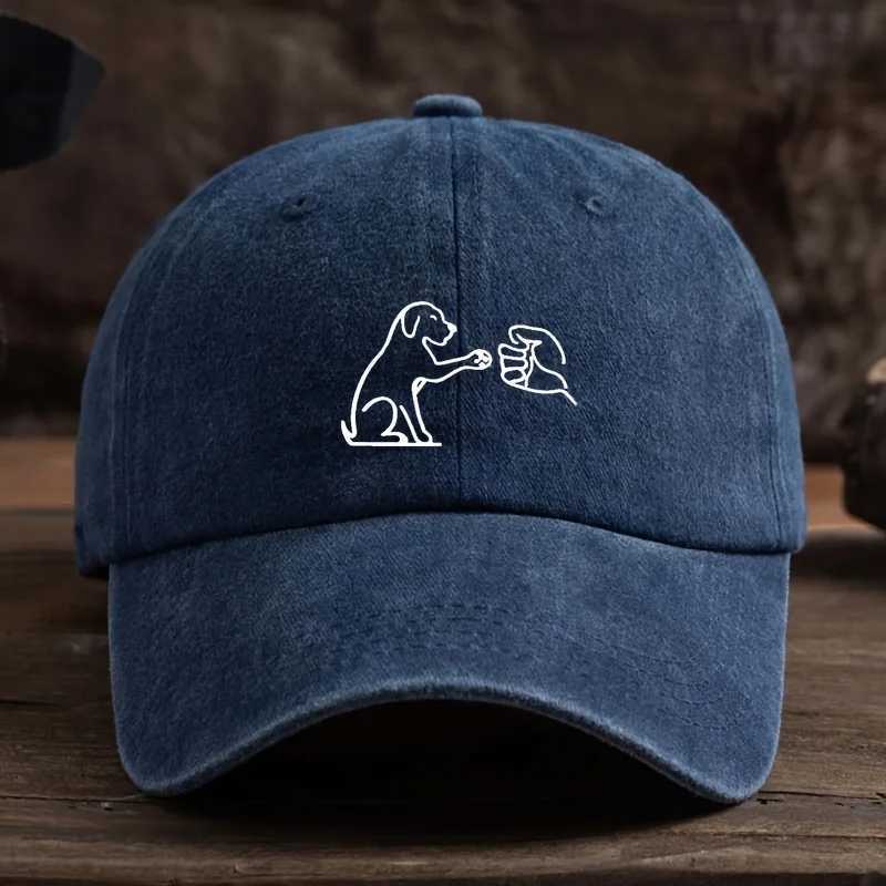 Dog paw printed baseball cap adjustable for both men and womensuitable for outdoor sun shadingfishing travel and casual wear S260306