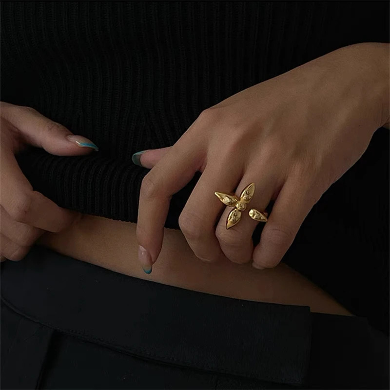 European and American Fashion Stainless Steel Adjustable Ring Women Personalized Exquisite Knuckle Ring Jewelry Accessories Gift 260302