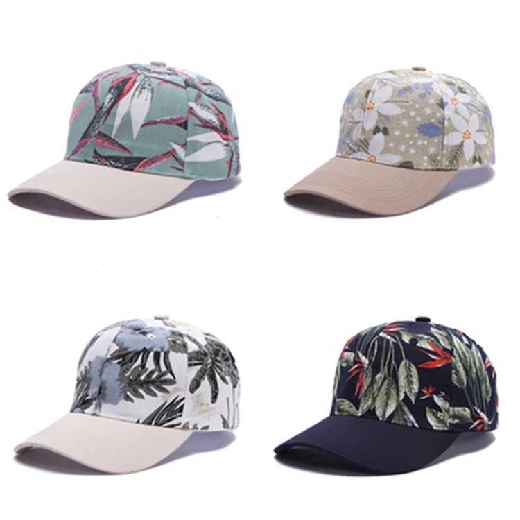 Womens Spring Summer Baseball Caps Leaf Print Sun Protection Visor Hats Boho Style Velcro Adjustable Tennis Hat S260306