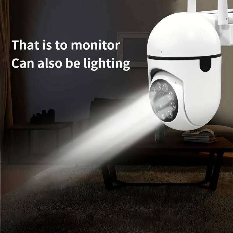 Ease Life App 1080P WiFi Bulb Surveillance Camera Color Night Vision Motion Tracking Indoor Outdoor Security Y108-Black 26W0306