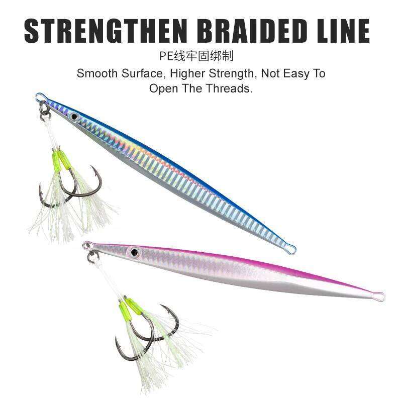 TEASER HK008 HK009 2pcs/bag Saltwater Luminous Slow Jigging Assist Hook 1/0 2/0 3/0 4/0 High Carbon Steel Sea Fishing Hooks S260305