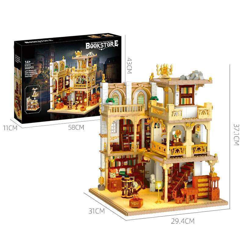 3028PCS Book House Building Blocks European Style City Street View MOC Bricks Model Set With Light Kids DIY Toys Holiday Gifts Z260305