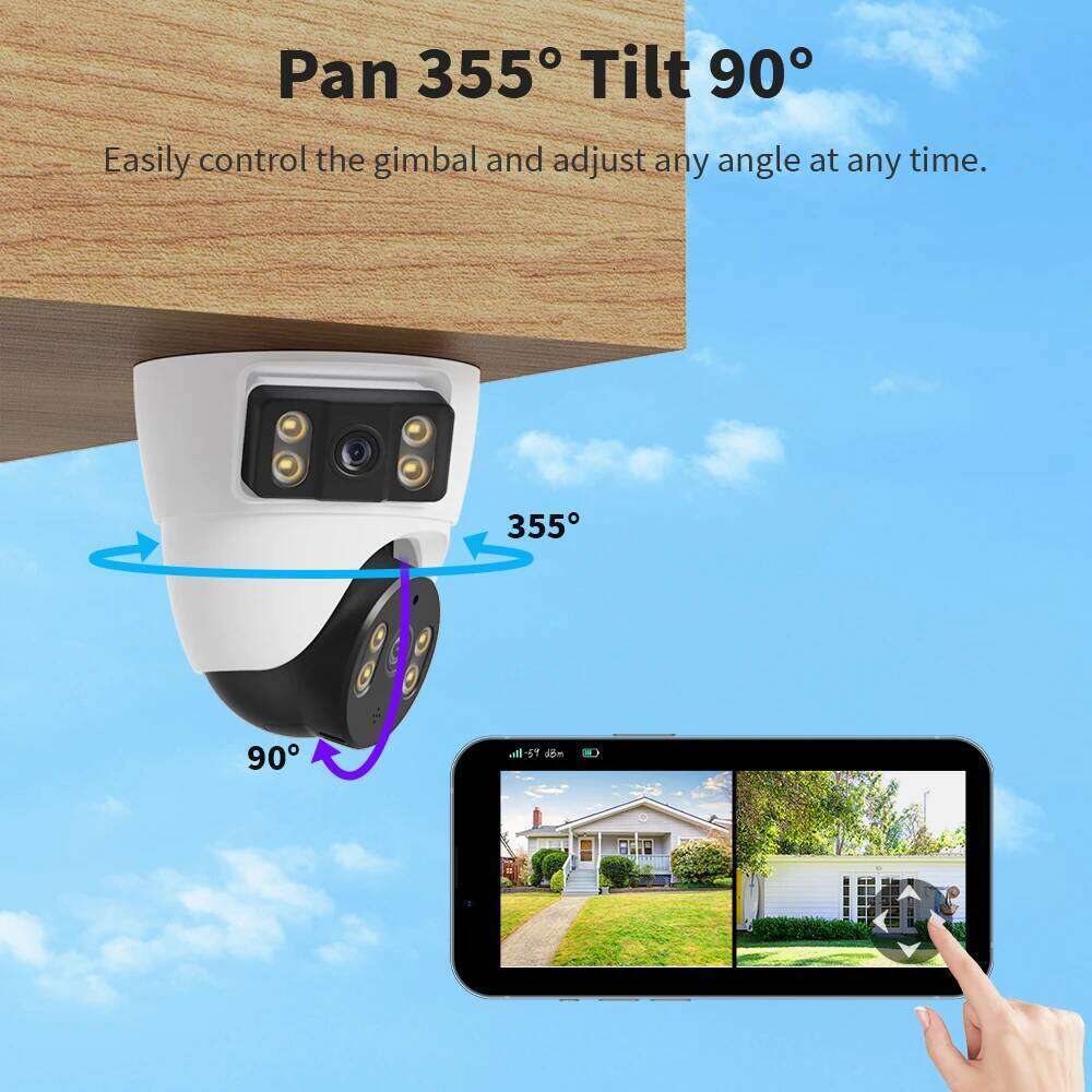 Xiaovv 12MP BQ3 WiFi House Security Camera CCTV With Lens Dual Screen 360 Degree PTZ AI Humanoid Detection Motion Tracking 26W0306