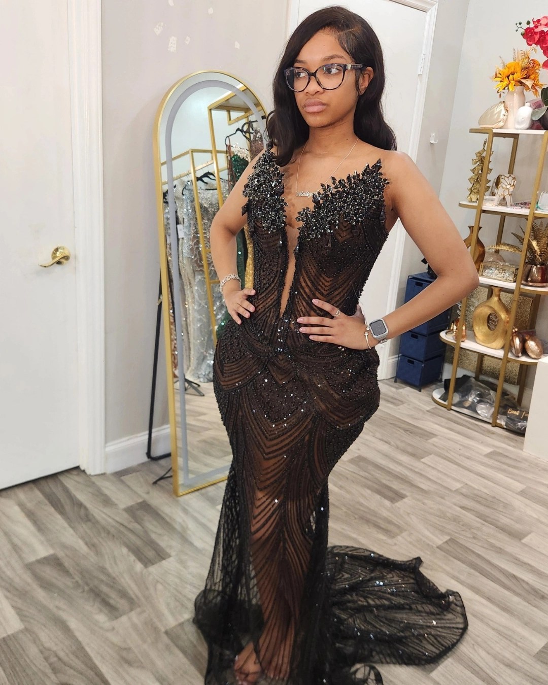Aso Ebi Black Prom Dress 2026 Mermaid Prom Dress Crystals Illusion Sequined Evening Dresses For Black Women Birthday Party Formal Receiption Gowns Dre