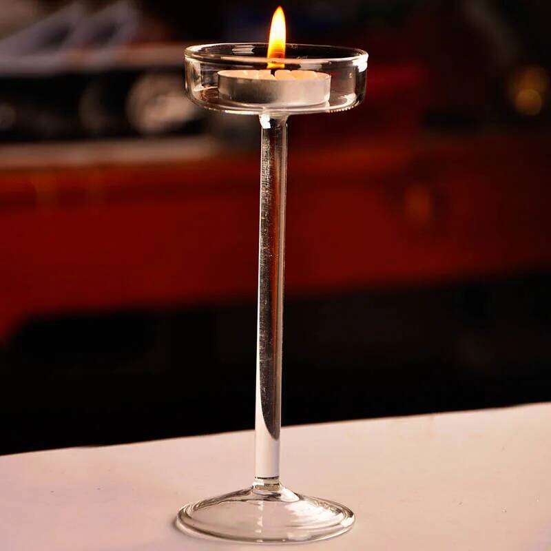 European High Candlestick Glass Candle Wedding Table Centerpiece Crystal Holder Setting Romantic Dinner Decoration XJ260305